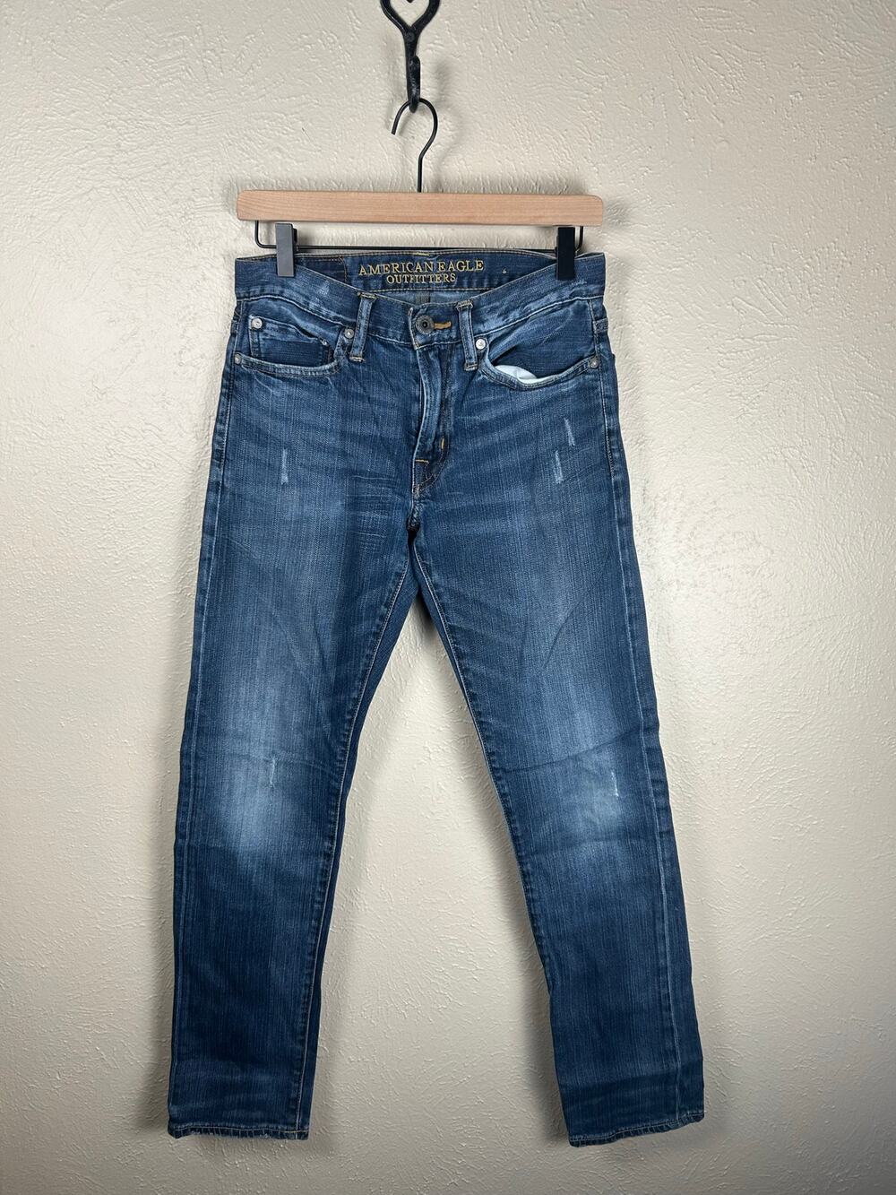 American Eagle Jeans Men's Size 28x32 Blue Denim Tapered Leg Classic Pants